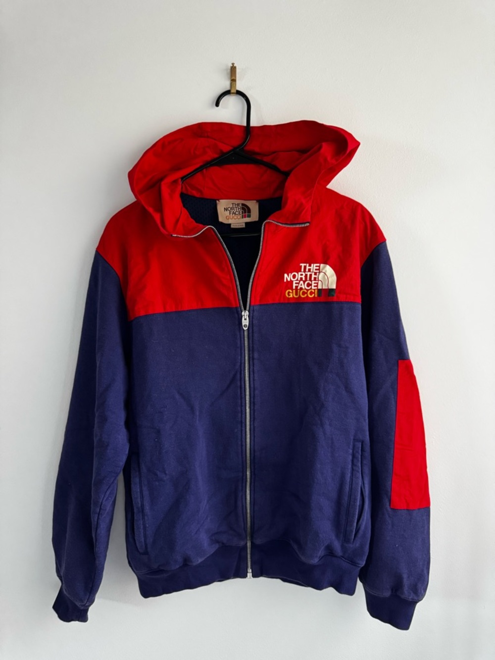 Gucci x The North Face Red & Navy Kids Zip Hoodie